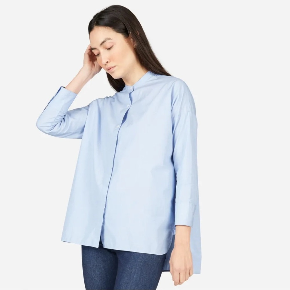 Everlane collarless square shirt 00